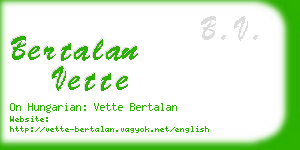 bertalan vette business card